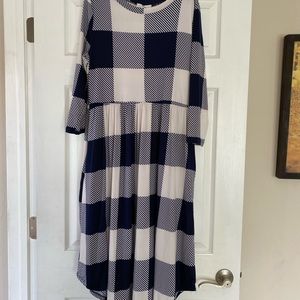 navy plaid midi | xl